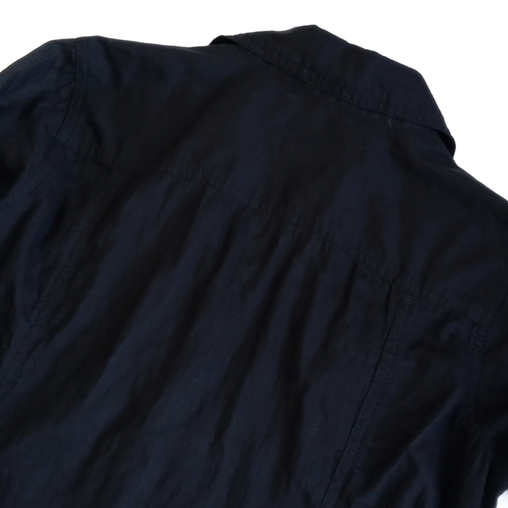 Banana Republic 3/4 Sleeve Black Soft Italian Cotton Button Down Shirt Dress 2 - Picture 11 of 16